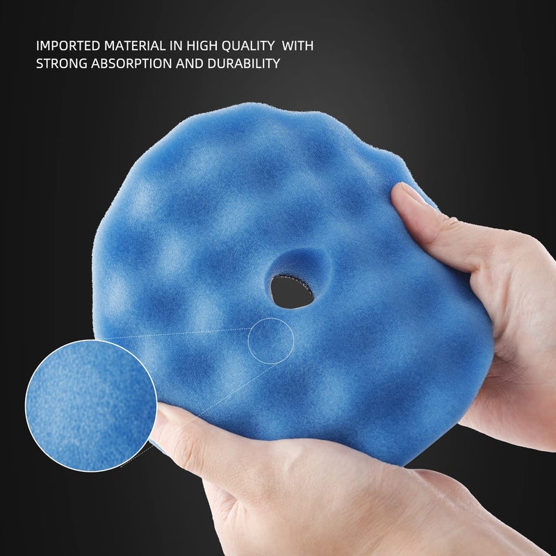 ZFE Buffing Polishing Pads  ZFE 7Pcs 6 ""(150mm) Waffle Foam Buffing Pads Polishing Pads Wool Pad Kit for 6Inch Backing Plate RO/DA/GA Car Polisher Boat Compounding  Polishing and Waxing - Image 3